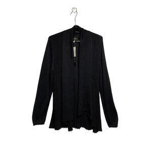 Melissa Paige Open Front Women's Black With Glitz Knit Cardigan Size XL - NWT